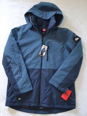 NWT Quiksilver Men's Ski / Snowboard Winter Jacket - Blue Colorblock - Size M